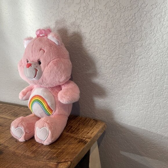 Care Bears Pink Cheer Bear Rainbow Plush Stuffed 13" 2018. - Picture 4 of 9